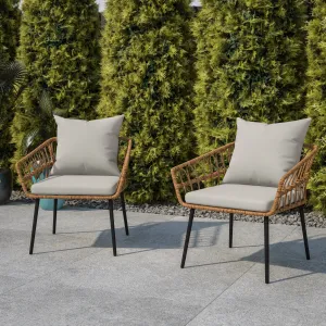 2PK NAT/Gray PE Rattan Chairs SB-1960-CH-GY-GG