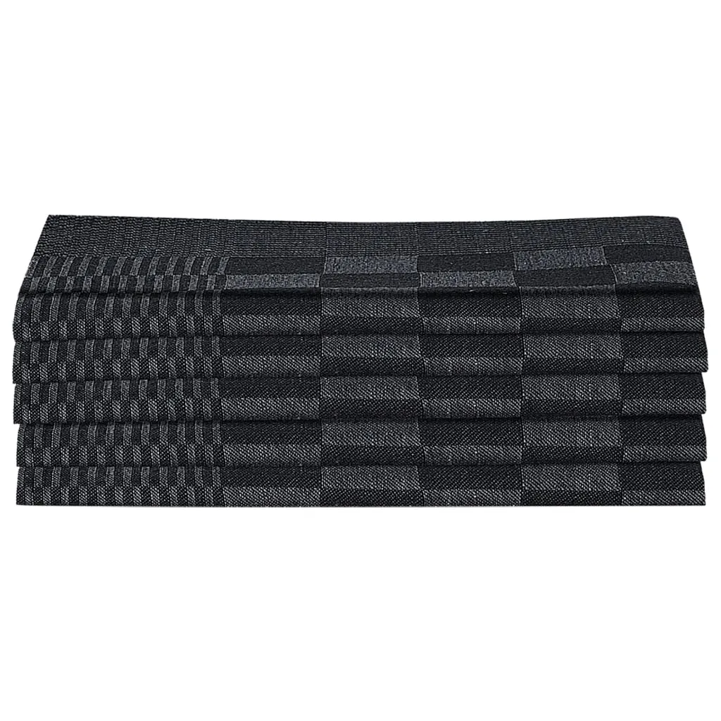 50 Piece Towel Set Black and Grey Cotton