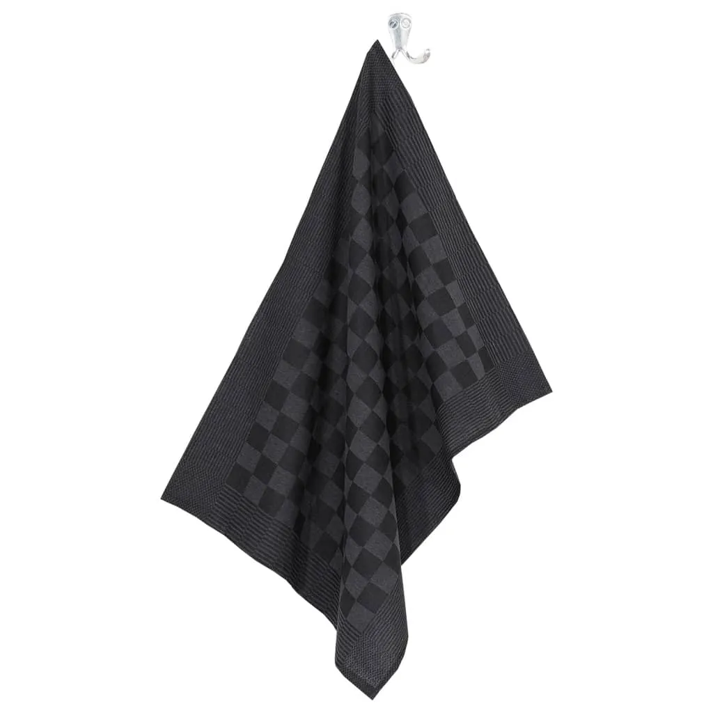 50 Piece Towel Set Black and Grey Cotton