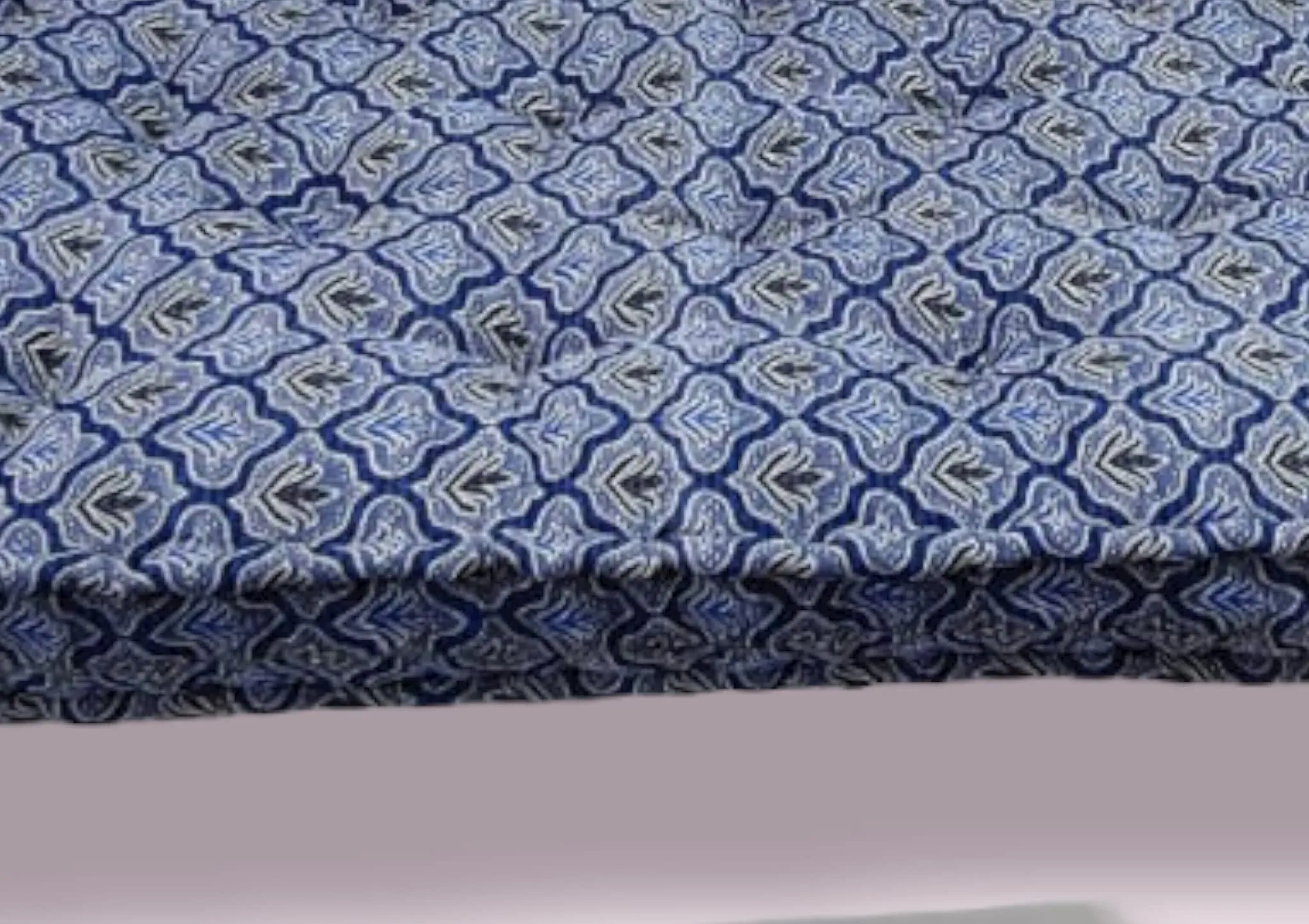 Adim's Soft Thick 5-Inch Cotton Box Quilt Mattress | Gadda Medium Firm Soft Cotton Mattress | Box Rectangle Type Bed Mattress (4X6 ft or 72X48X5 Inches) Blue Embroidery Design