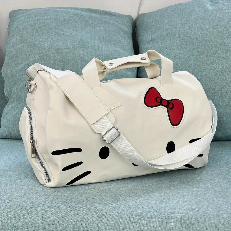 Adorable Hello Kitty Tote Bag - Spacious & Durable with Cute Bow Detail - Perfect for Gym, Travel & Gifts - Versatile PU Leather Shoulder & Crossbody Bag