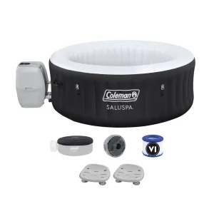 Bestway Coleman Miami AirJet Inflatable Hot Tub with 2 Pack of SaluSpa Spa Seat