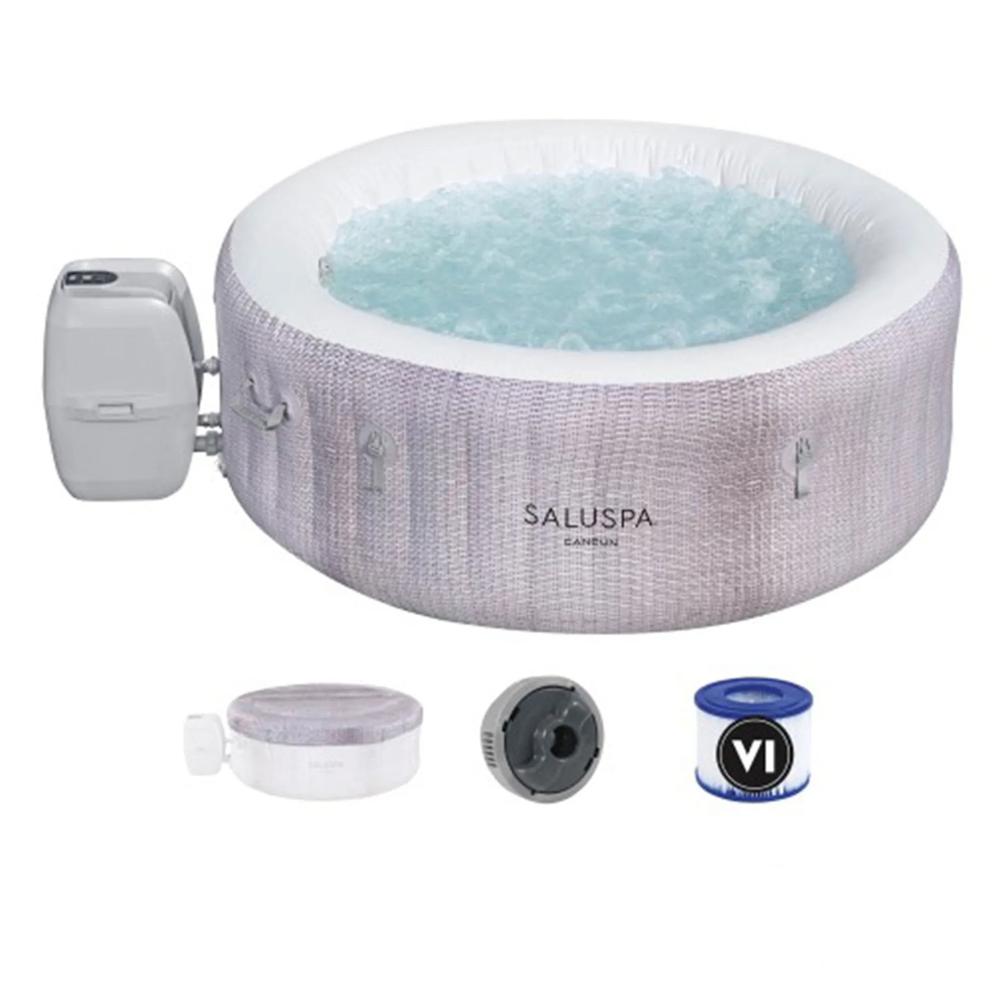 Bestway SaluSpa Cancun Inflatable Hot Tub w/2 SaluSpa Pool/Spa Seat & 2 Pillows