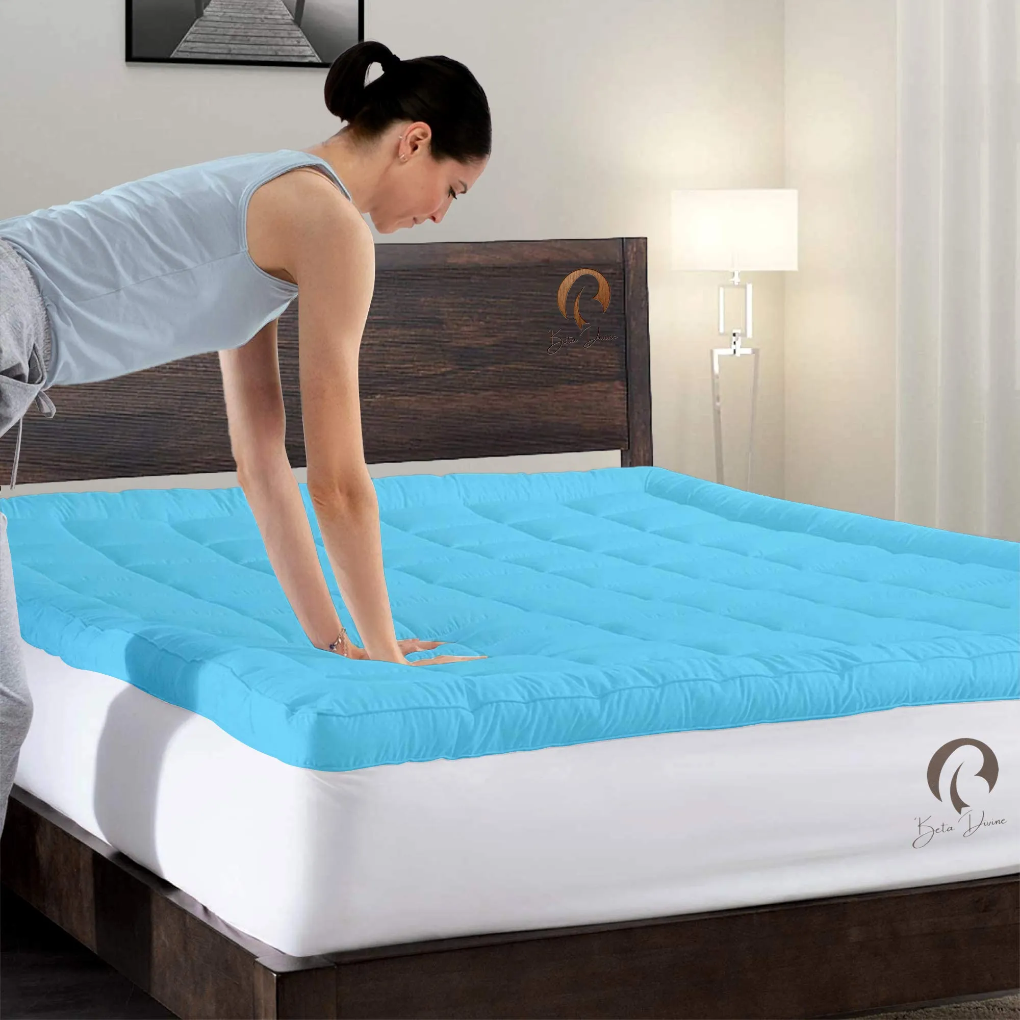 Beta Divine Super Soft Cloud 600 GSM Hotel Quality Microfiber Waterproof Mattress Topper/Padding