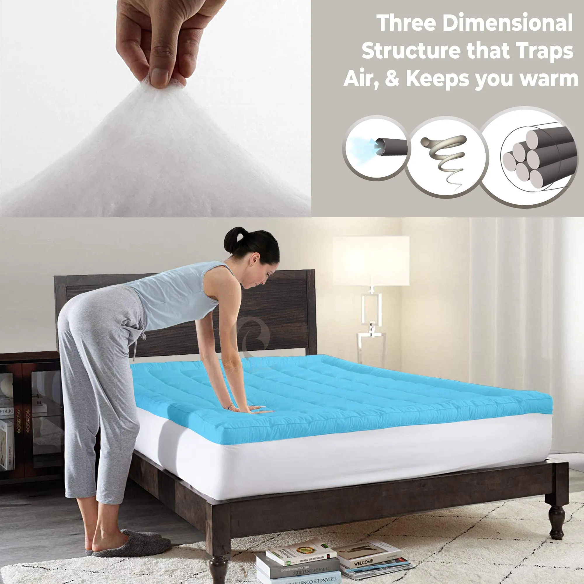 Beta Divine Super Soft Cloud 600 GSM Hotel Quality Microfiber Waterproof Mattress Topper/Padding