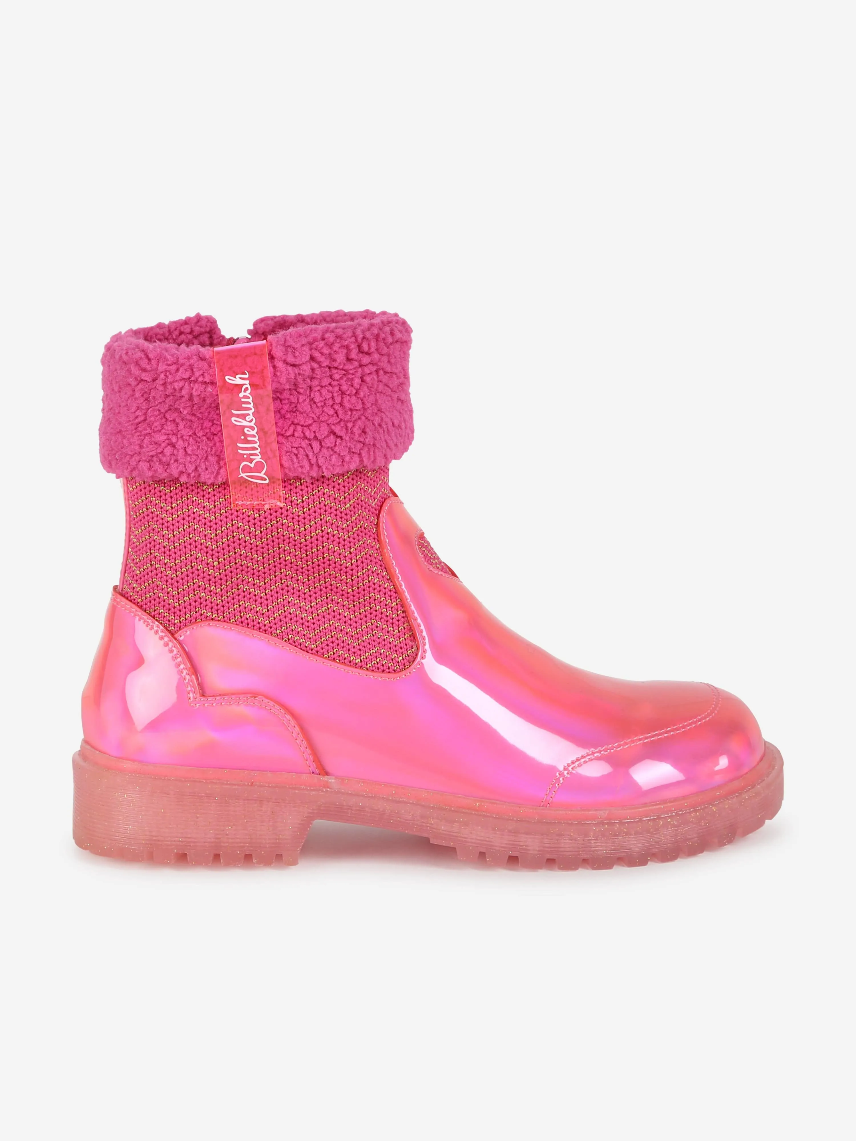 Billieblush Girls Iridescent Ankle Boots in Pink