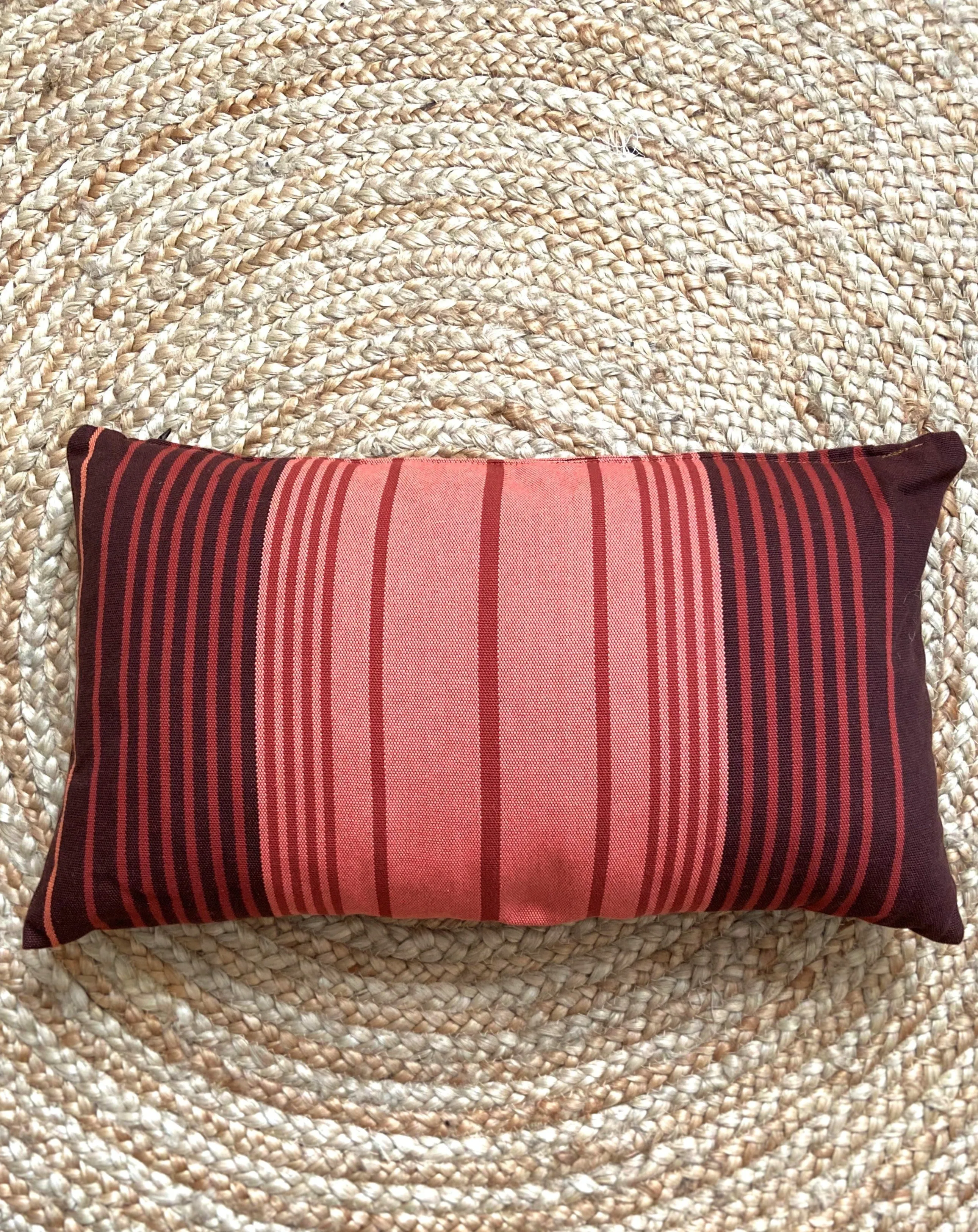 Blush Pink Brown Striped Pillow | BLUSH