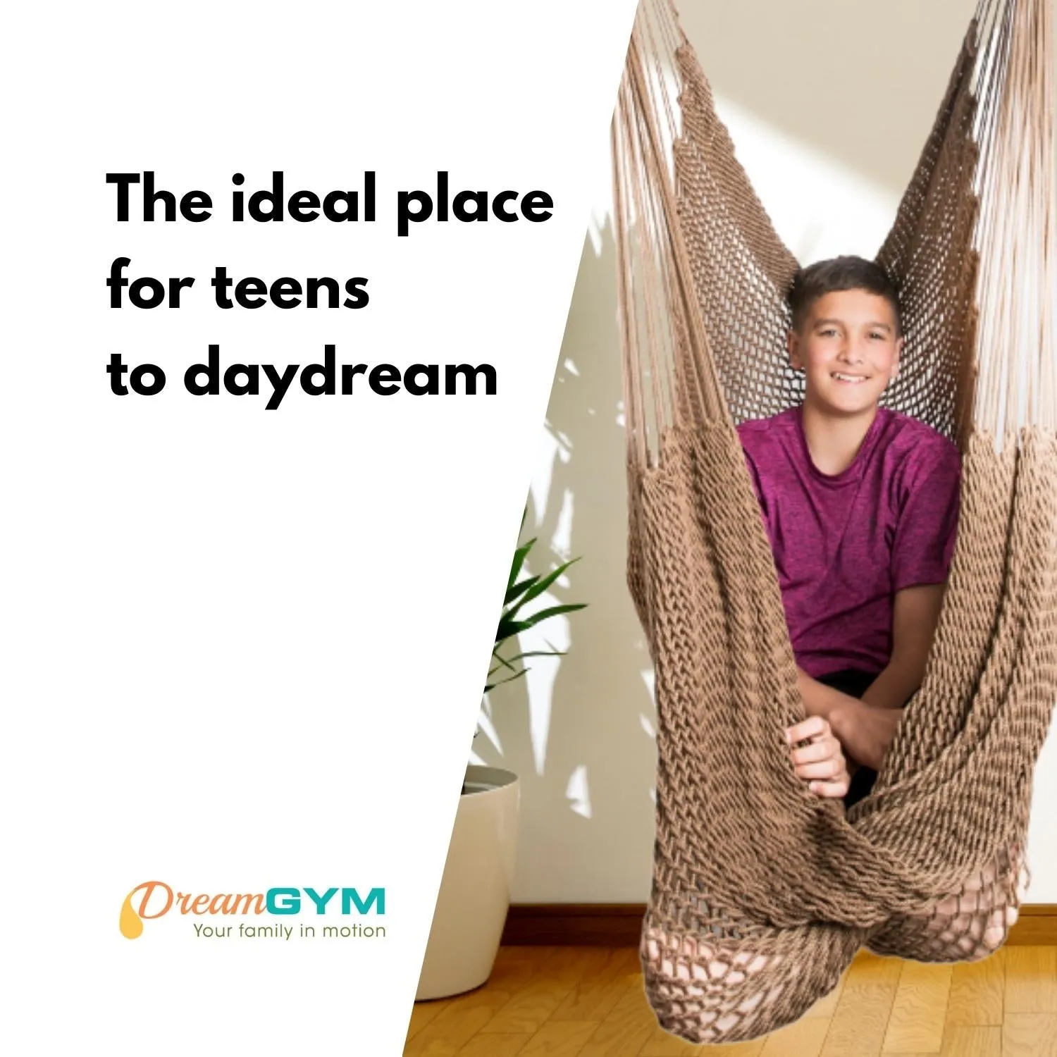 Doorway Therapy Net Swing - Cozy Brown