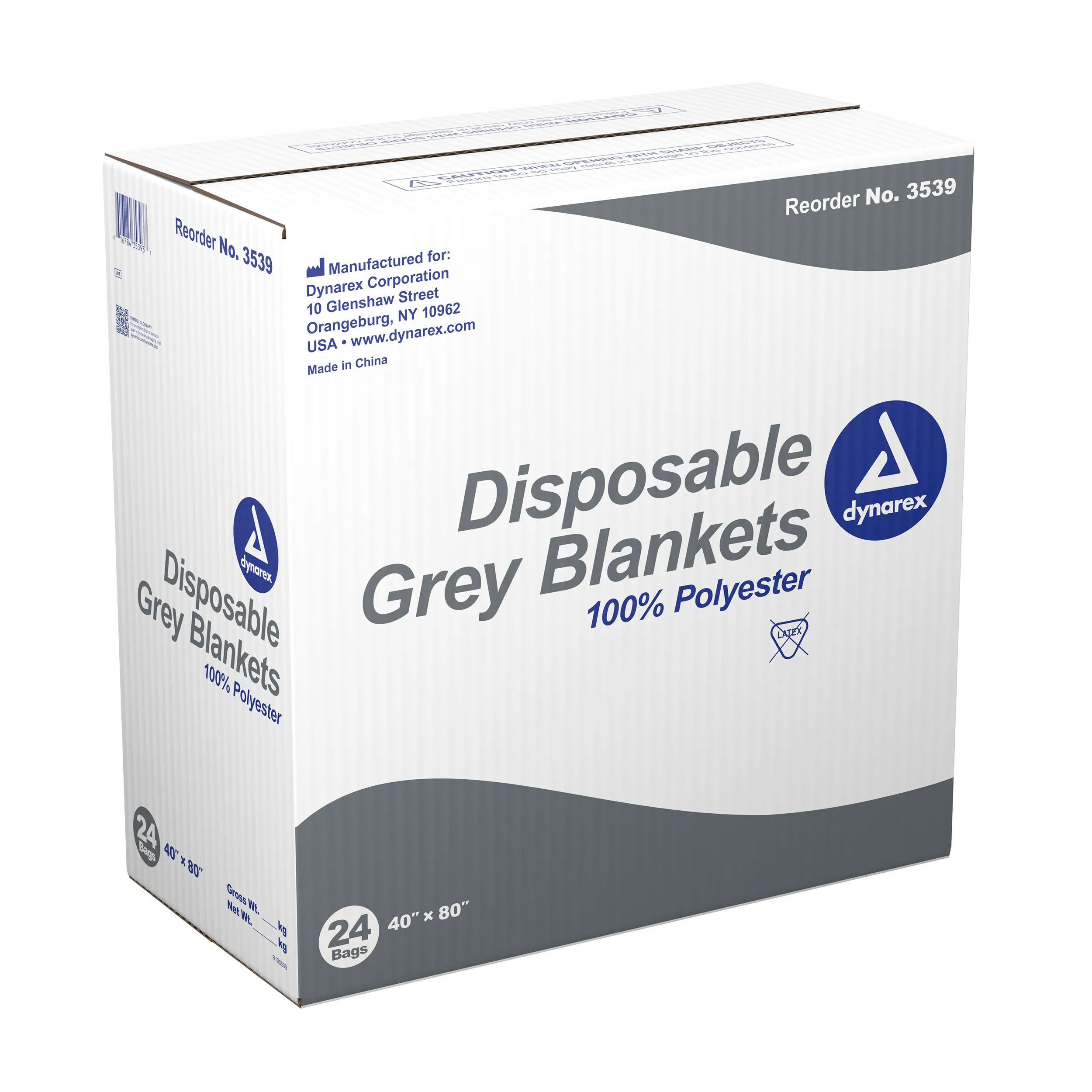 Dynarex - Disposable Grey Blanket - 100% Polyester