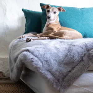 Faux-Fur Dog Blanket in Lilac Rabbit