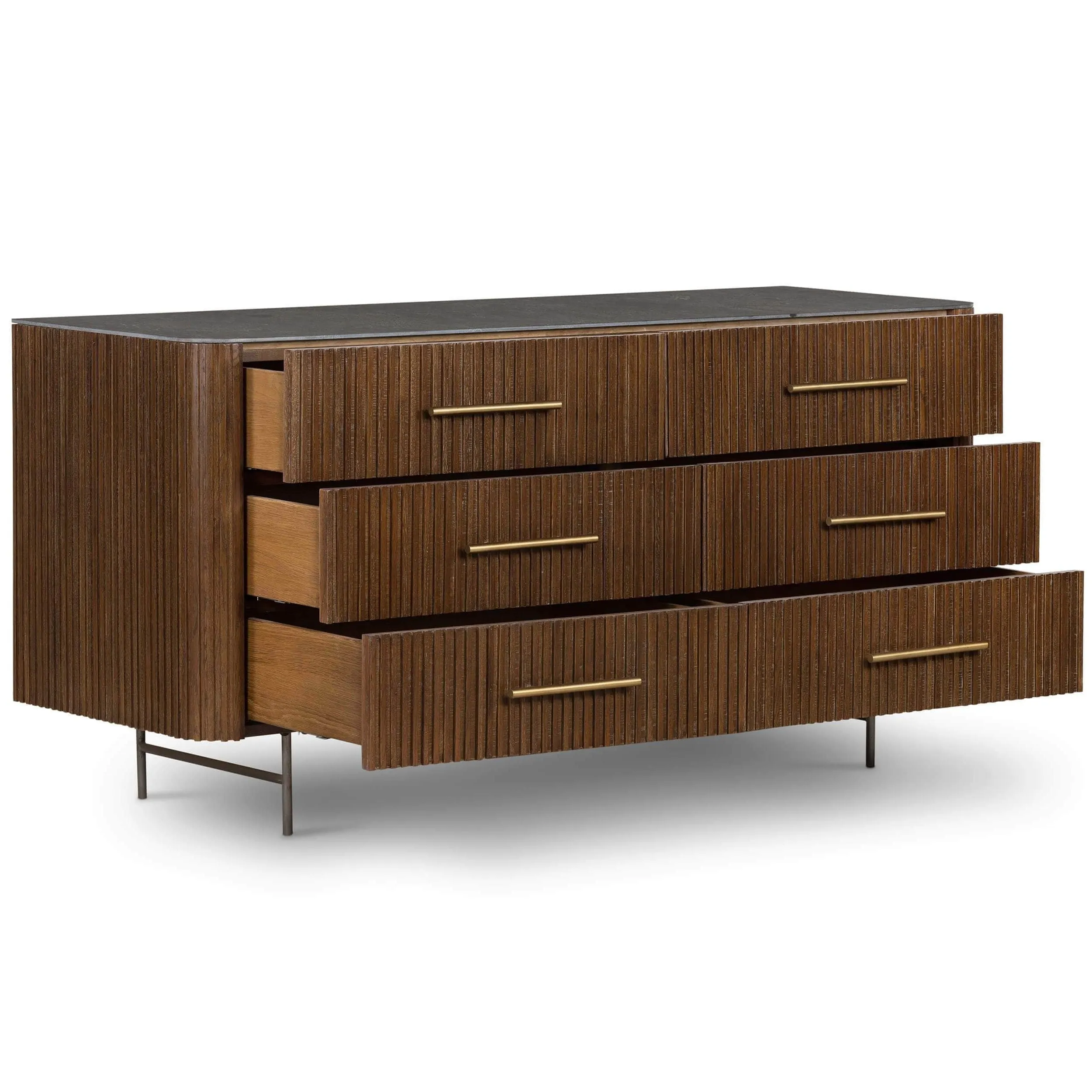 Fletcher 6 Drawer Dresser, Terra Brown