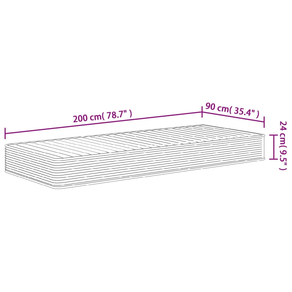 Foam Mattress Medium Soft 90x200 cm