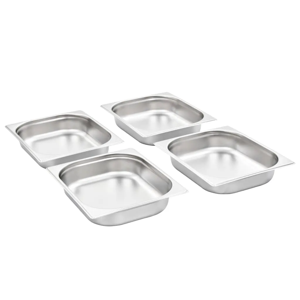 Gastronorm Containers 4 pcs GN 1/2 65 mm Stainless Steel