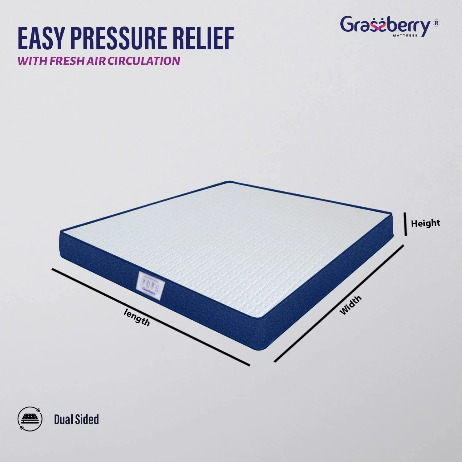 Grassberry Dual Sided Medium Soft Mattress (72x42x4) Double