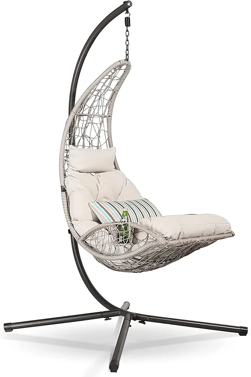 Hanging Chair Patio Wicker Rattan Swing Basket Moon