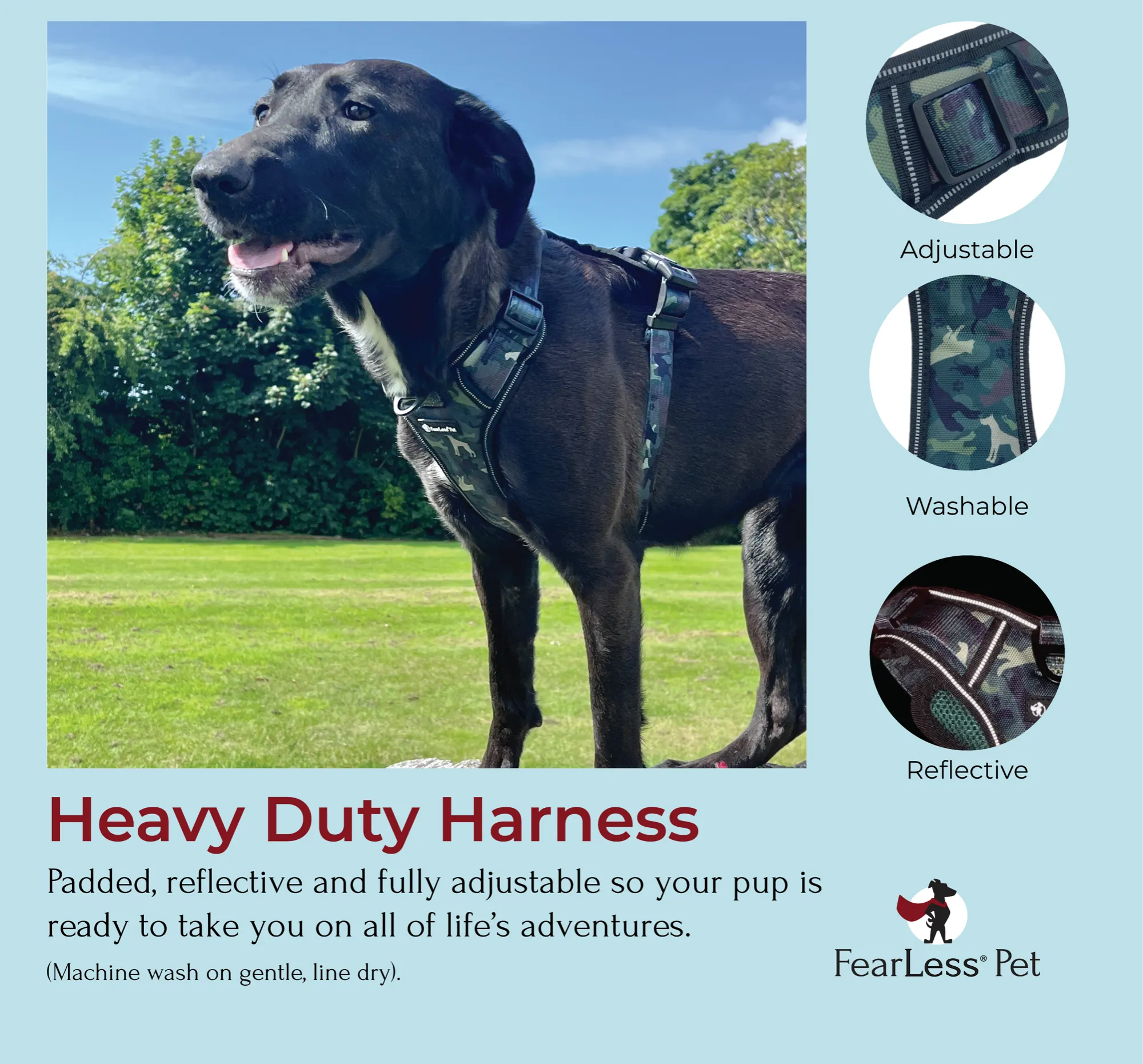 Heavy Duty Harness - Green Camouflage