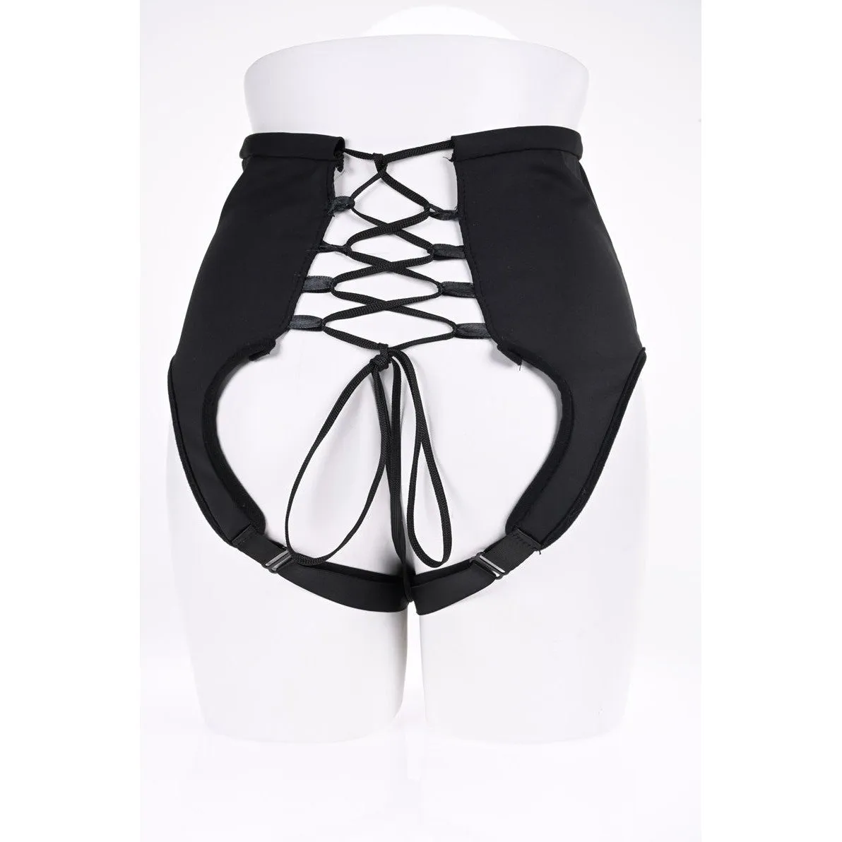 High Waisted Corset Strap on - Black