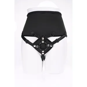 High Waisted Corset Strap on - Black