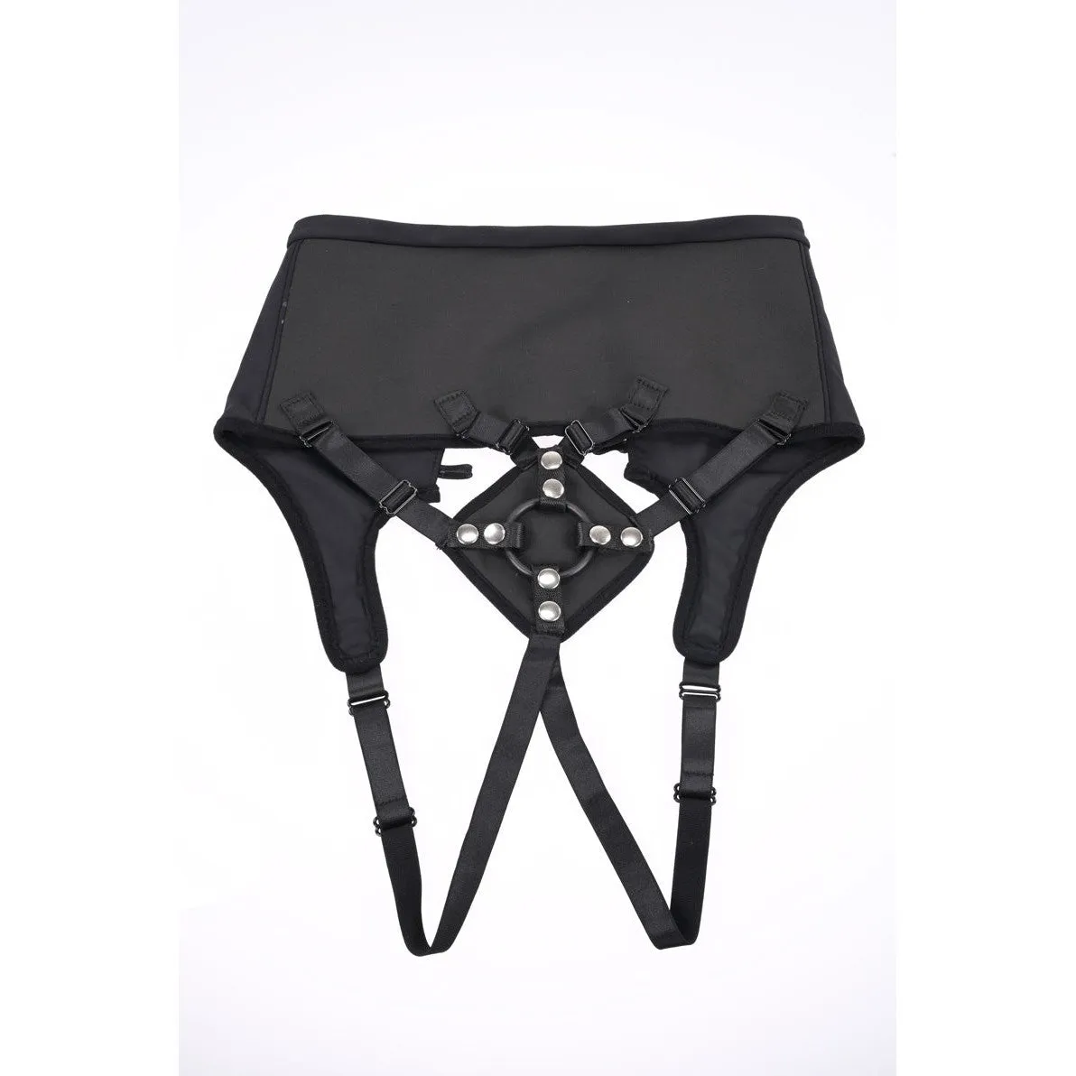 High Waisted Corset Strap on - Black