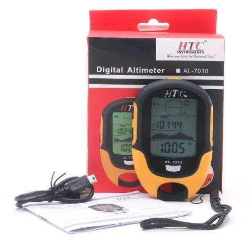 HTC AL-7010 Digital Altimeter & Barometer 0-9000m Altitude 300-1100 hPa Pressure with Weather Forecast and USB Rechargeable Battery