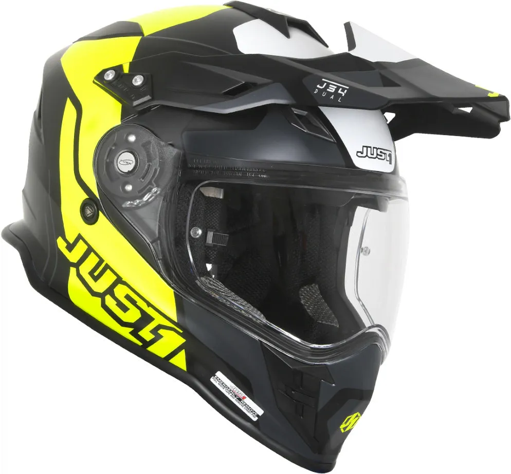 J34 Pro Tour Just1 Motocross Helmet, Matte Black/Fluorescent