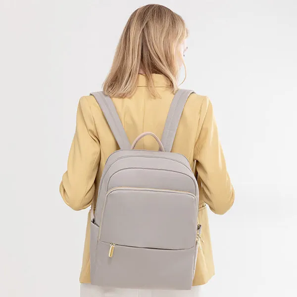 Laptop Grey Backpack for Women, 14 Inch Computer Business Stylish Grey Backpacks 女士筆記本電腦灰色背包，14 英寸電腦商務時尚灰色背包 KCBAG2253