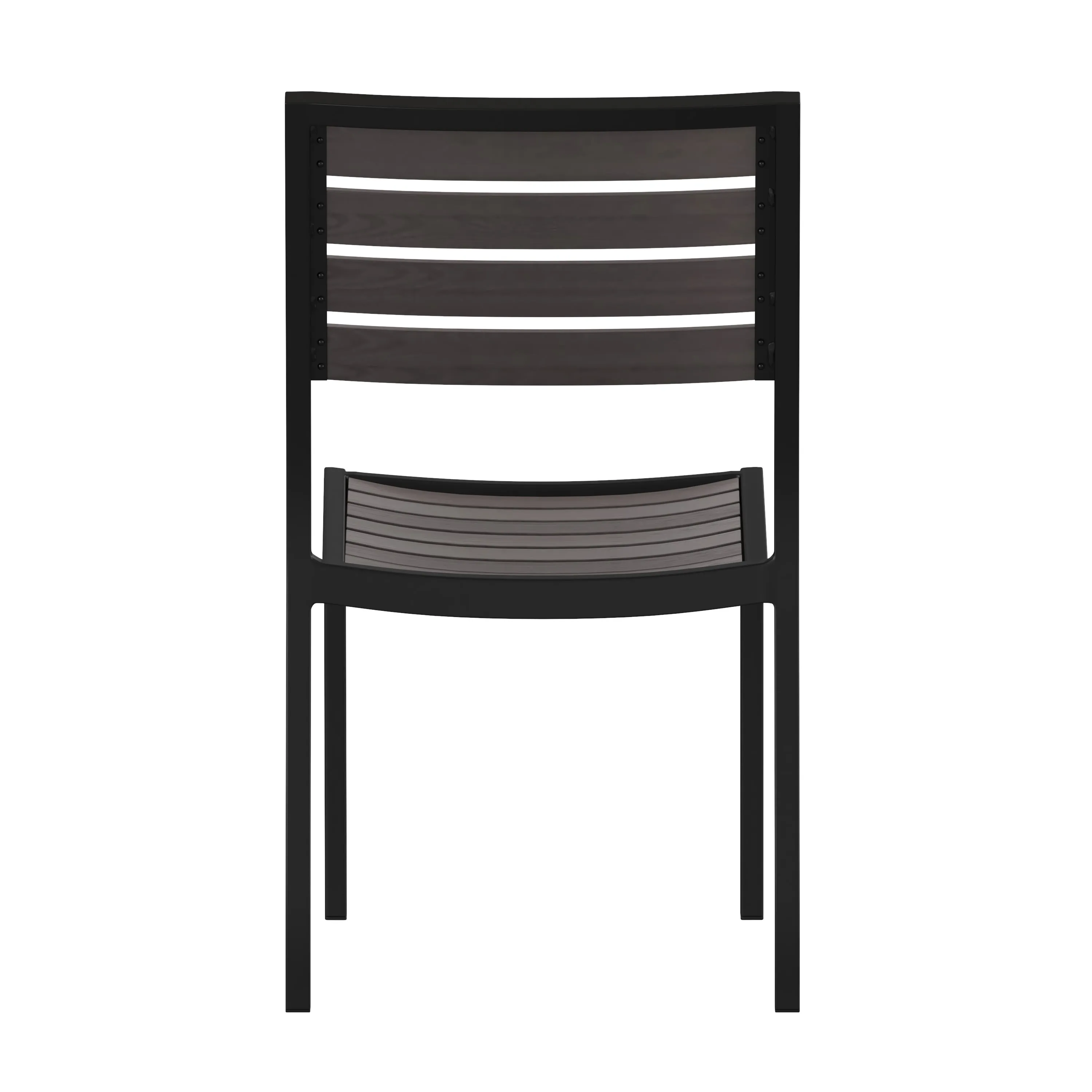 Lark Outdoor Side Chair with Faux Teak Poly Slats