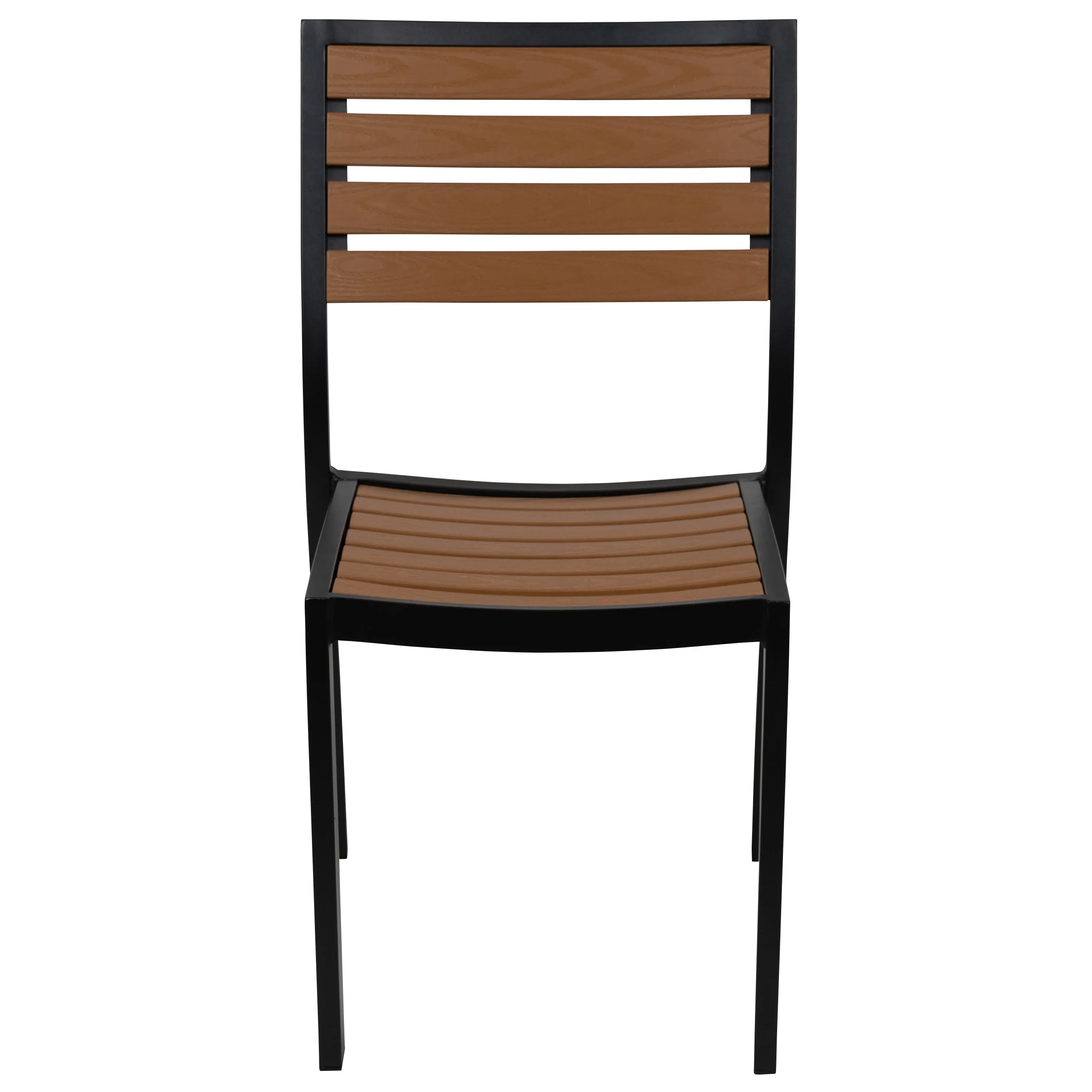 Lark Outdoor Side Chair with Faux Teak Poly Slats