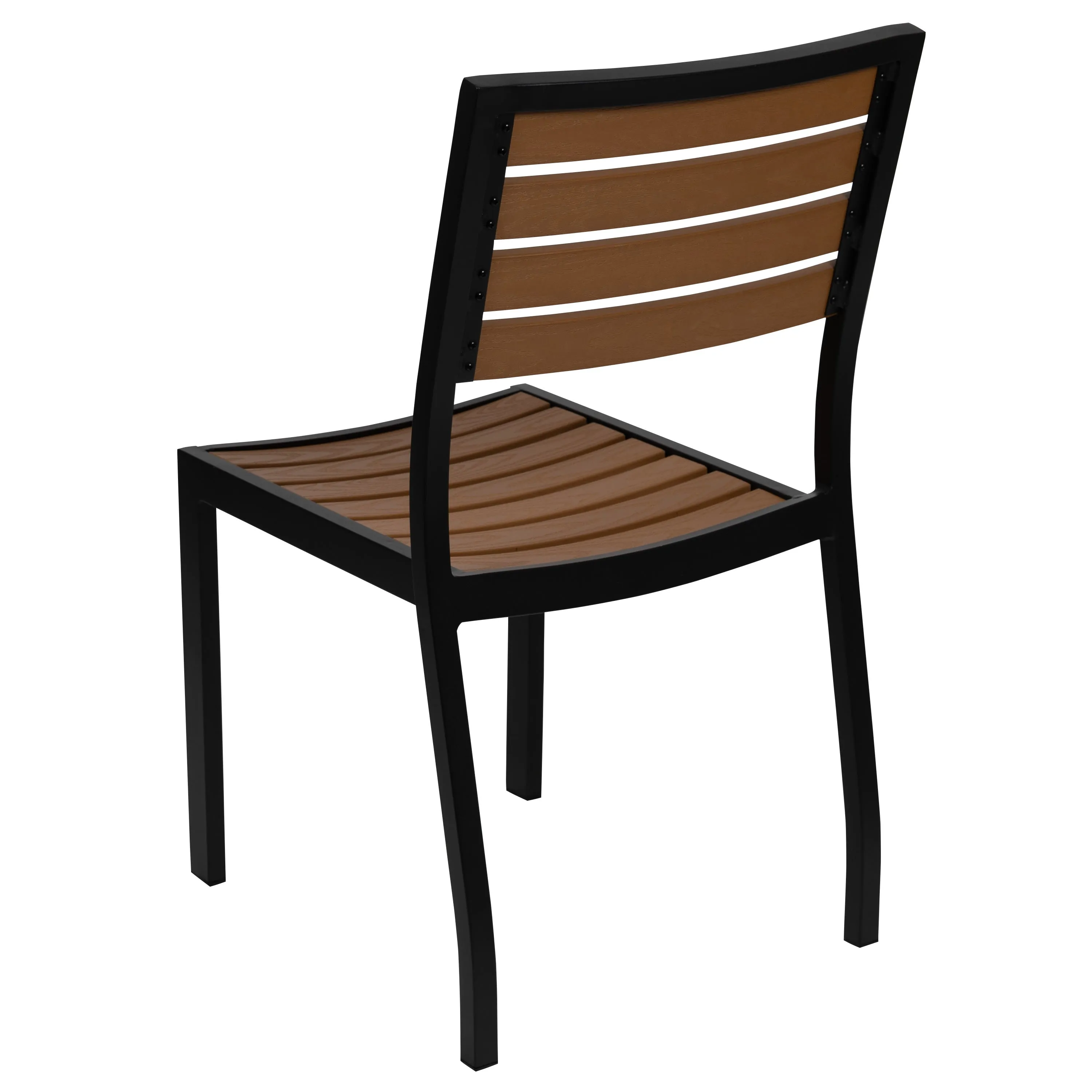 Lark Outdoor Side Chair with Faux Teak Poly Slats