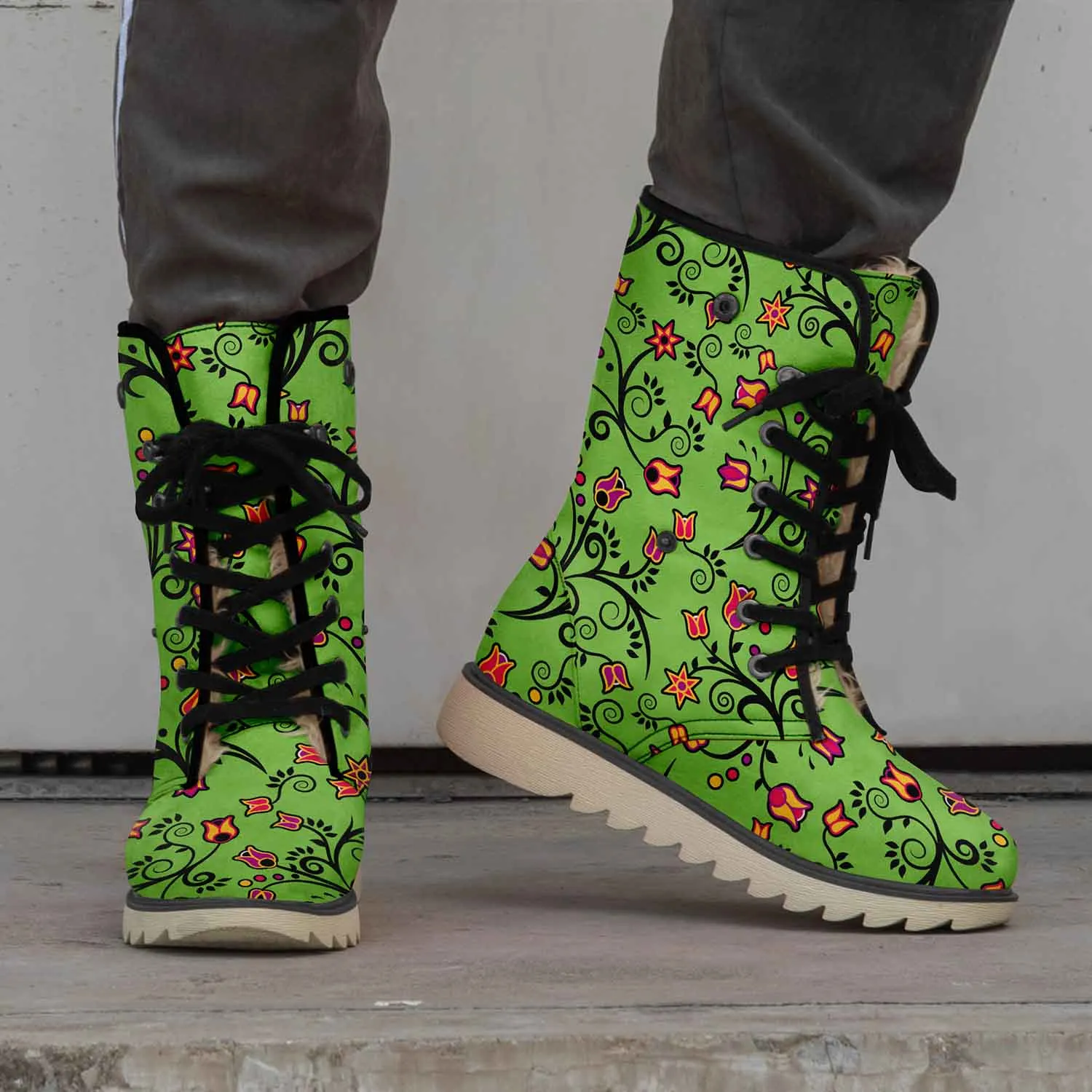 LightGreen Yellow Star Polar Winter Boots