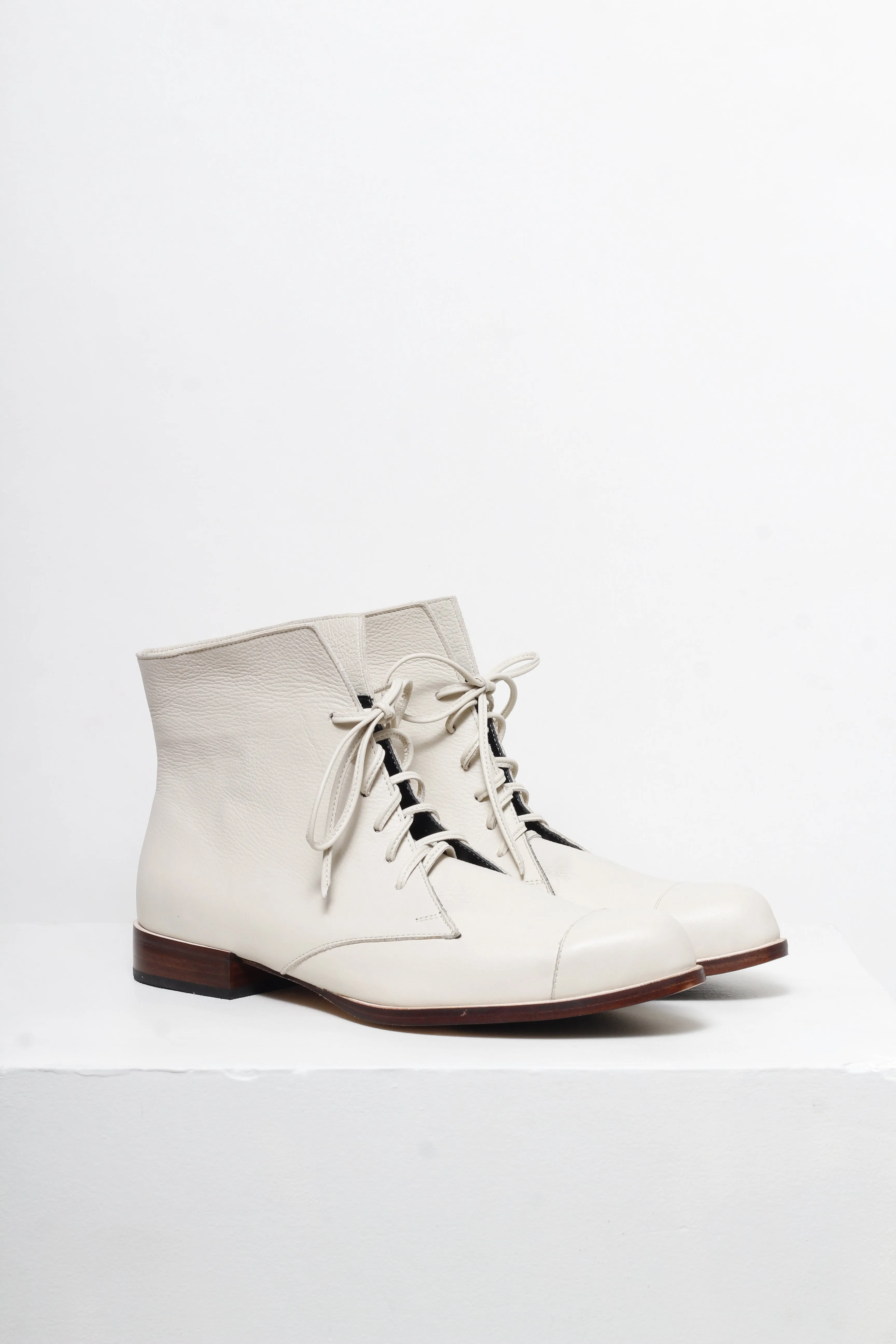 Liz Off-White Ankle Boots