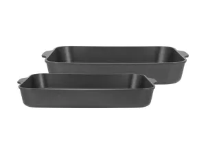 Maxwell & Williams Agile Non-Stick Roaster Set of 2 34/38cm Black Gift Boxed