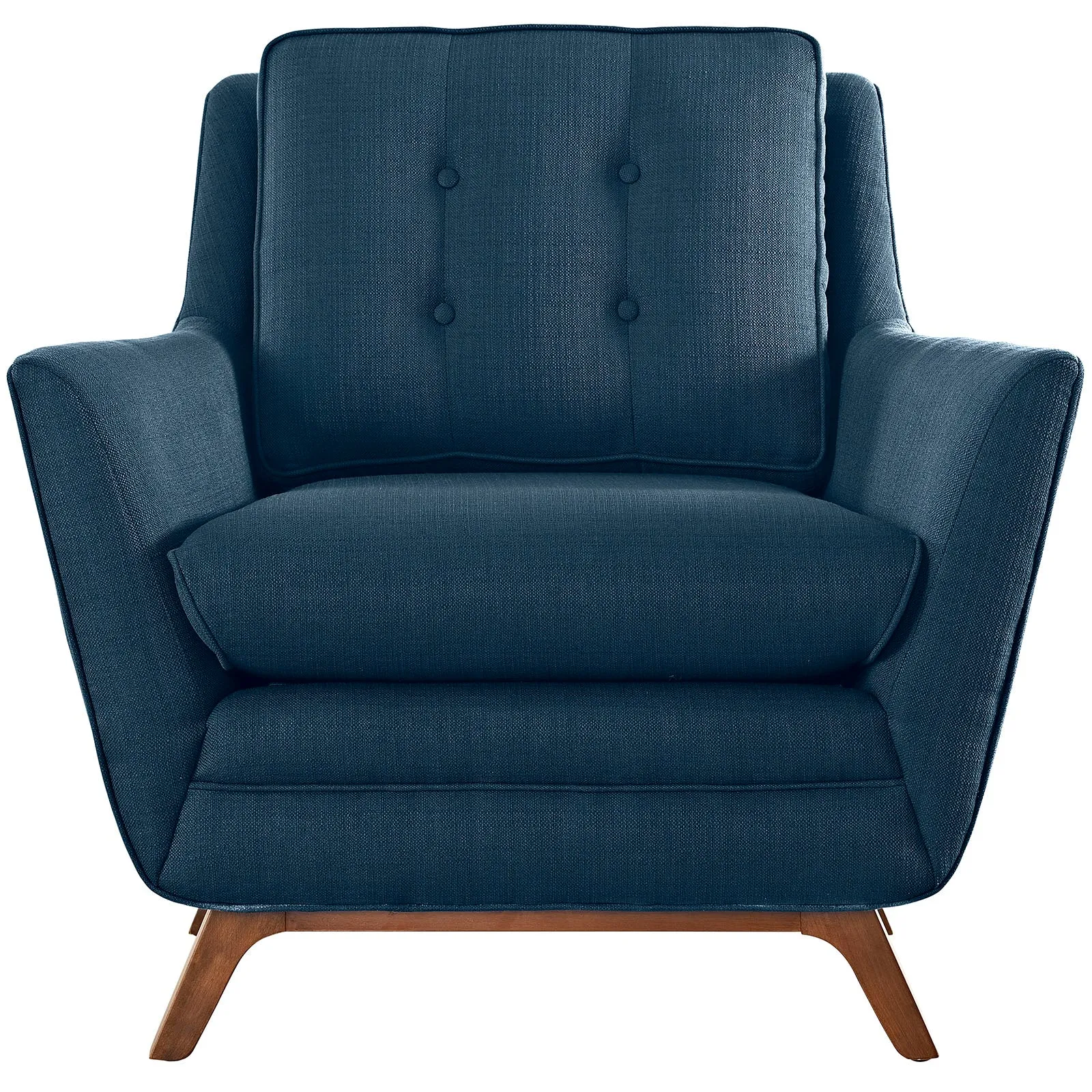 Modern Accent ArmChair With Upholstered Fabric Chair - Tapered Wood Legs Comfy Chairs