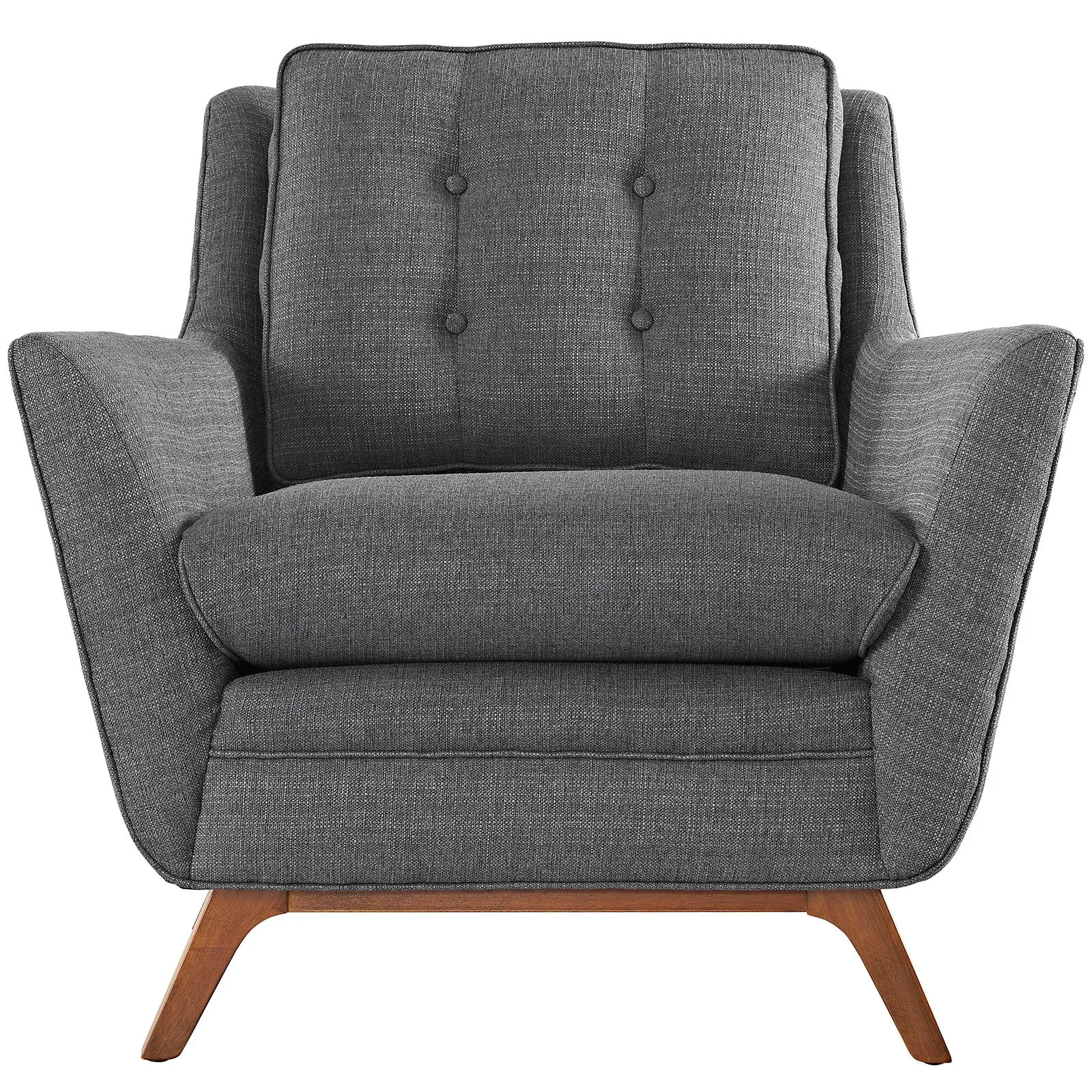 Modern Accent ArmChair With Upholstered Fabric Chair - Tapered Wood Legs Comfy Chairs