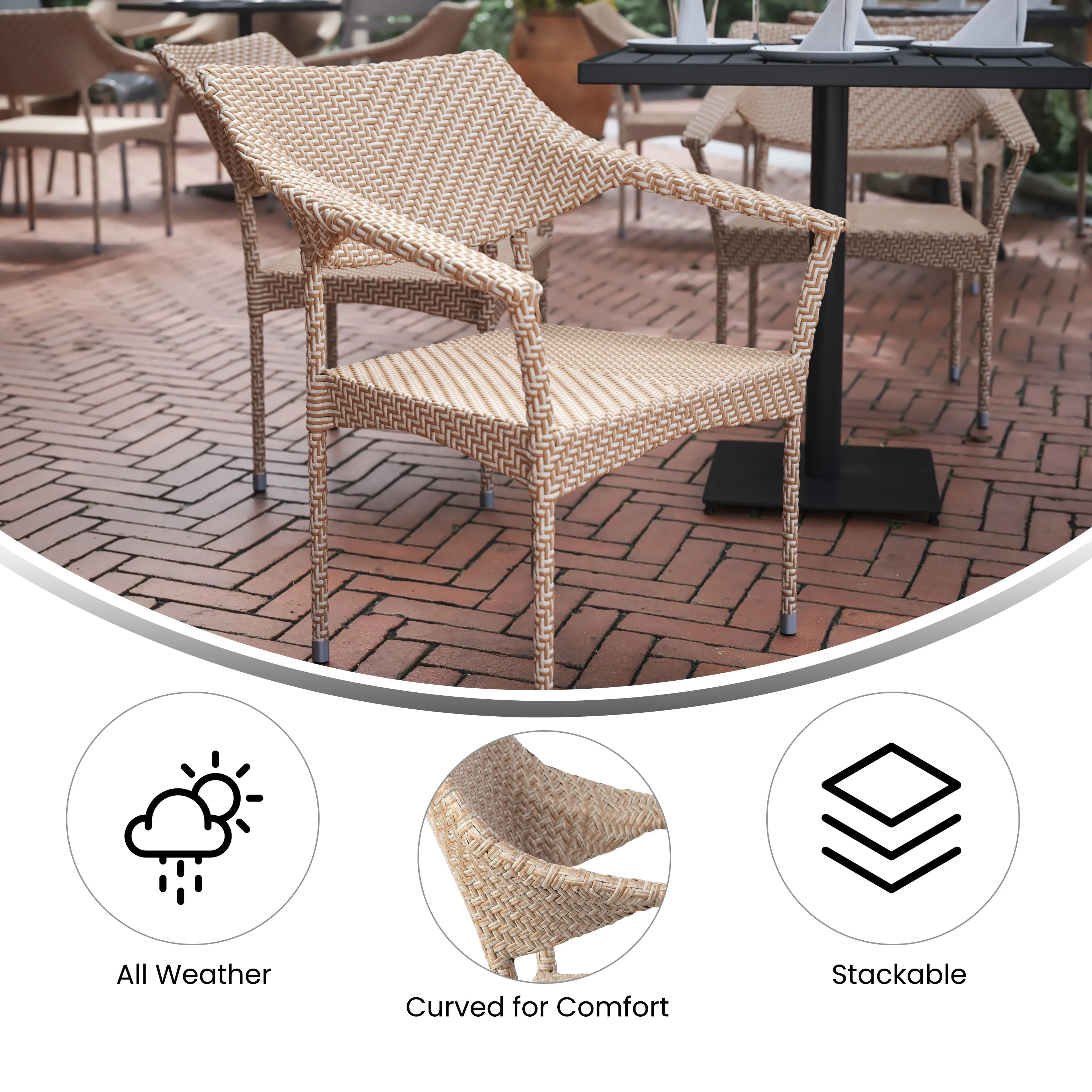 Natural Patio Stack Chair TT-TT002-NAT-GG