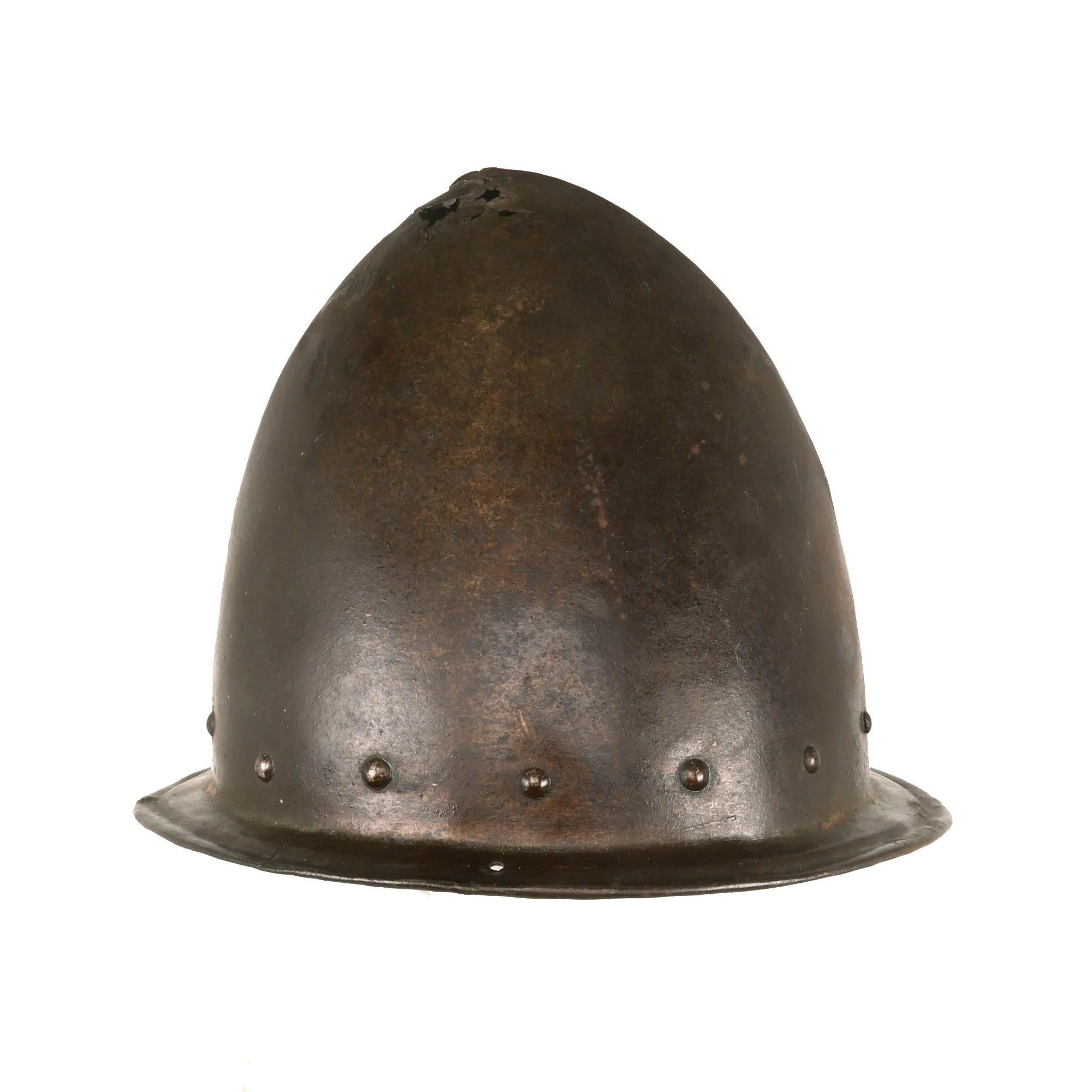 Original Spanish Late 16th to Early 17th Century One-Piece Cabasset Helmet