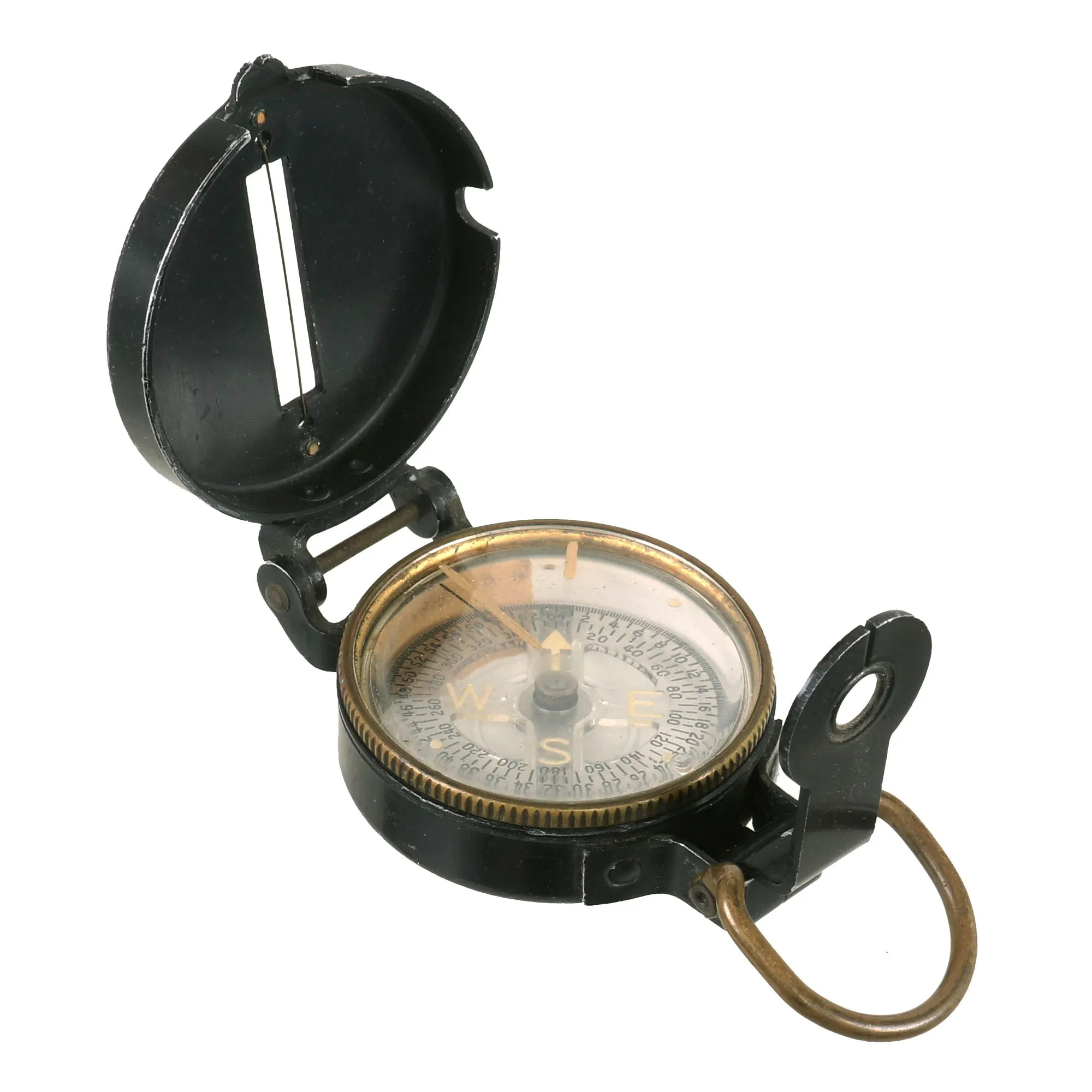 Original U.S. WWII US Army M1938 Lensatic Compass By Superior Magneto Co. With Pouch