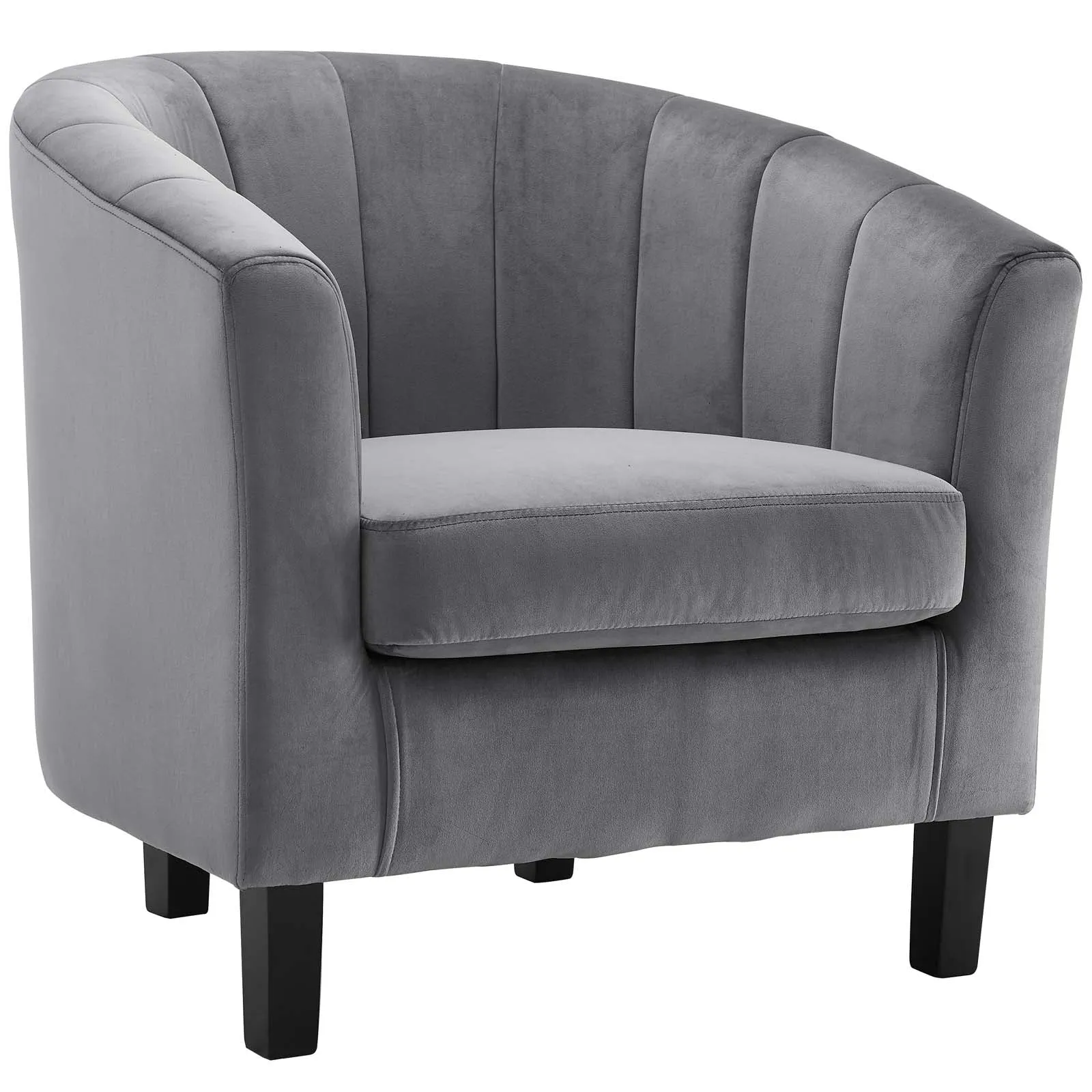 Prospect Channel Tufted Performance Velvet Support Chair - Plush Foam Cushion Armchair