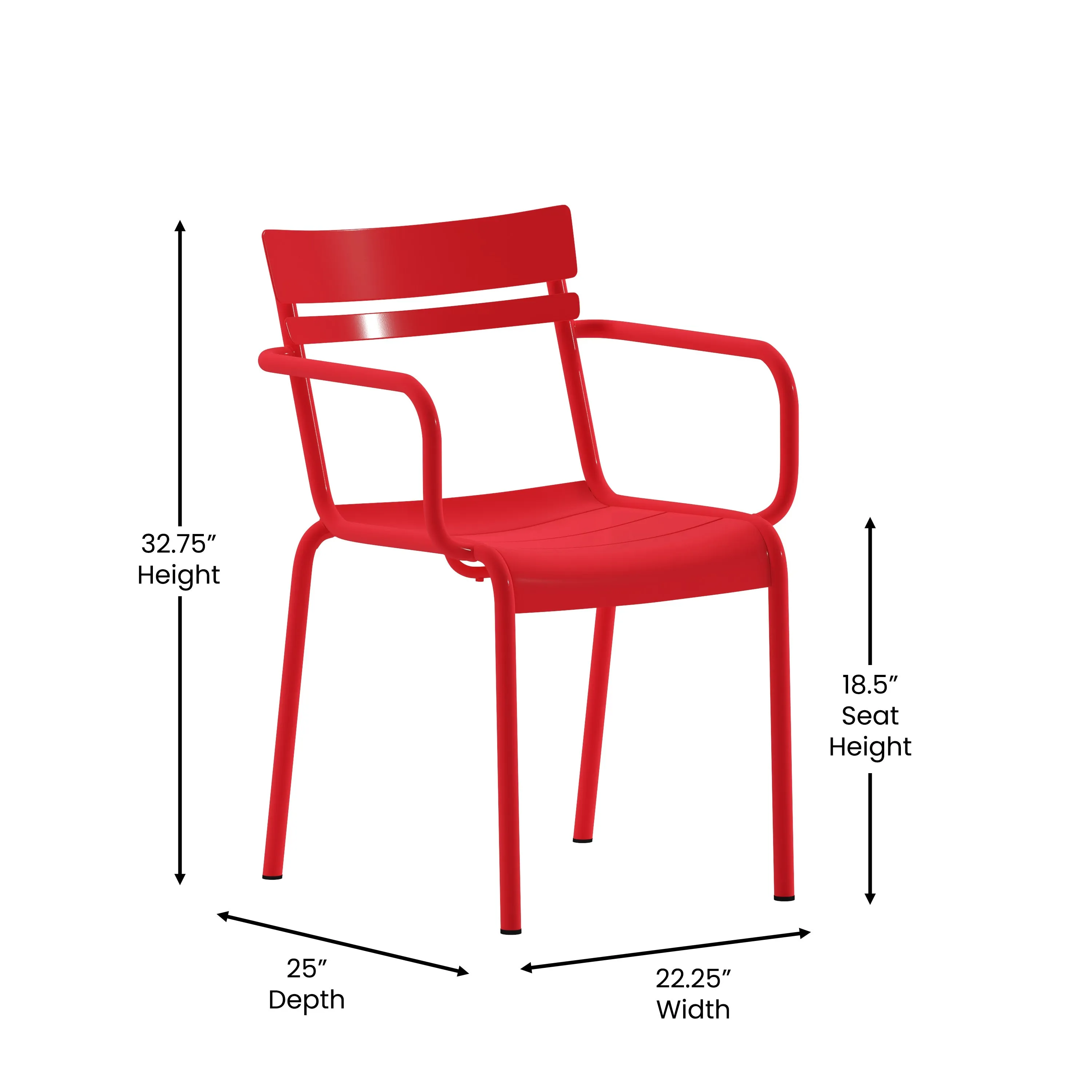 Red Steel Arm Chair XU-CH-10318-ARM-RED-GG