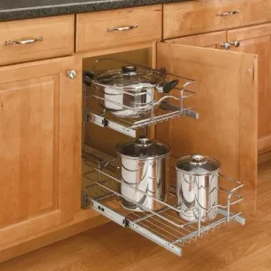 Rev-A-Shelf 21" Two Tier Cookware Org Wind Soft Close 5CW2-2122SC-CR