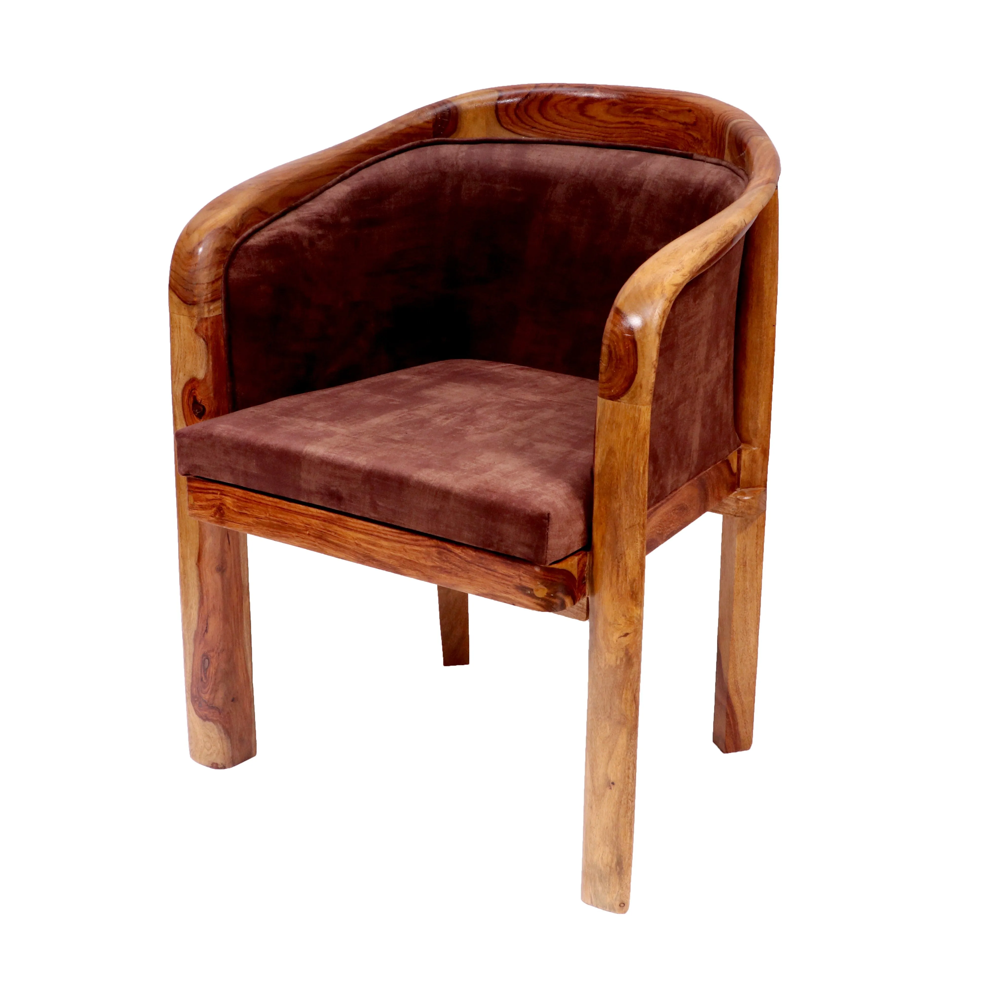 Southern Sheesham Wood Comfy Upholstered Chair