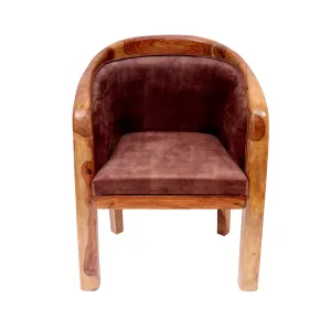 Southern Sheesham Wood Comfy Upholstered Chair