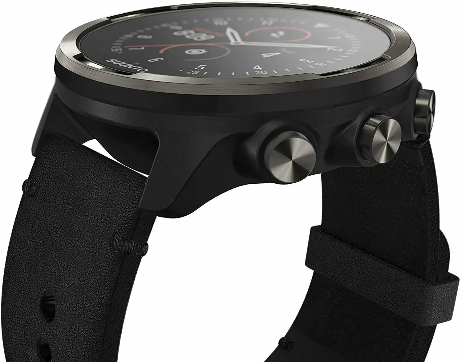 Suunto 9 Baro Titanium Leather GPS Sports Watch with Long Battery Life (SS050463000)