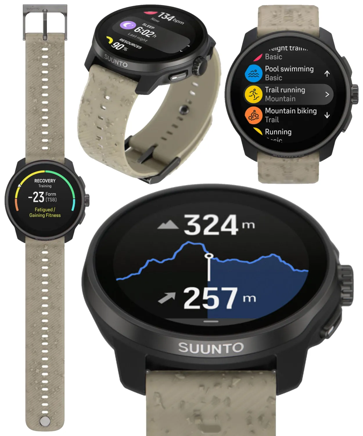 Suunto Race S GPS Sports Smartwatch, AMOLED Touchscreen w/ 13D Standby, Dualband GNSS, Global Offline Map, Advanced Training, Wearable4U