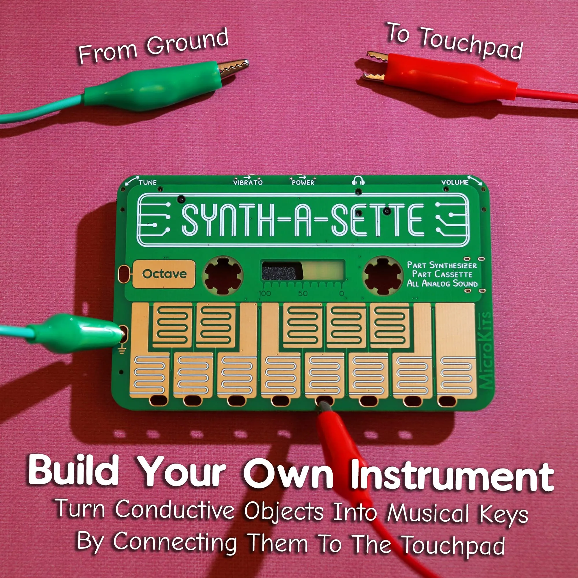 Synth-a-Sette: Create Your Own Banana Keyboard With This Cassette Sized Analog Synthesizer