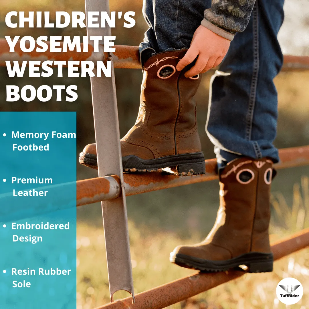 TuffRider Toddlers Yosemite Barbed Wire Embroidered Round Toe Western Boots