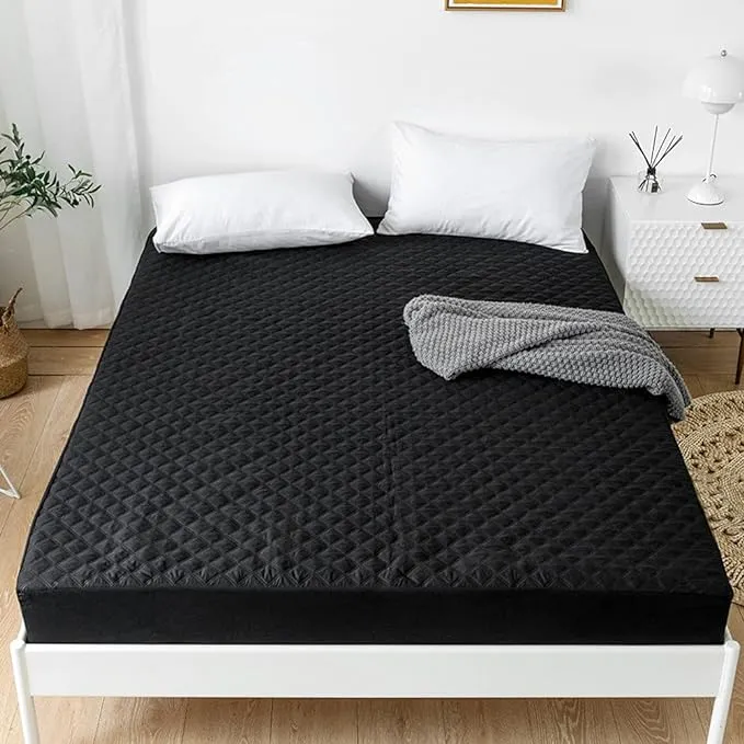 Ultrasonic Microfiber Waterproof Mattress Cover - Black