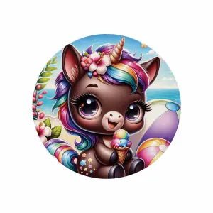 Unicorn_Awd35126  Circular Micro Fleece Blanket 60"