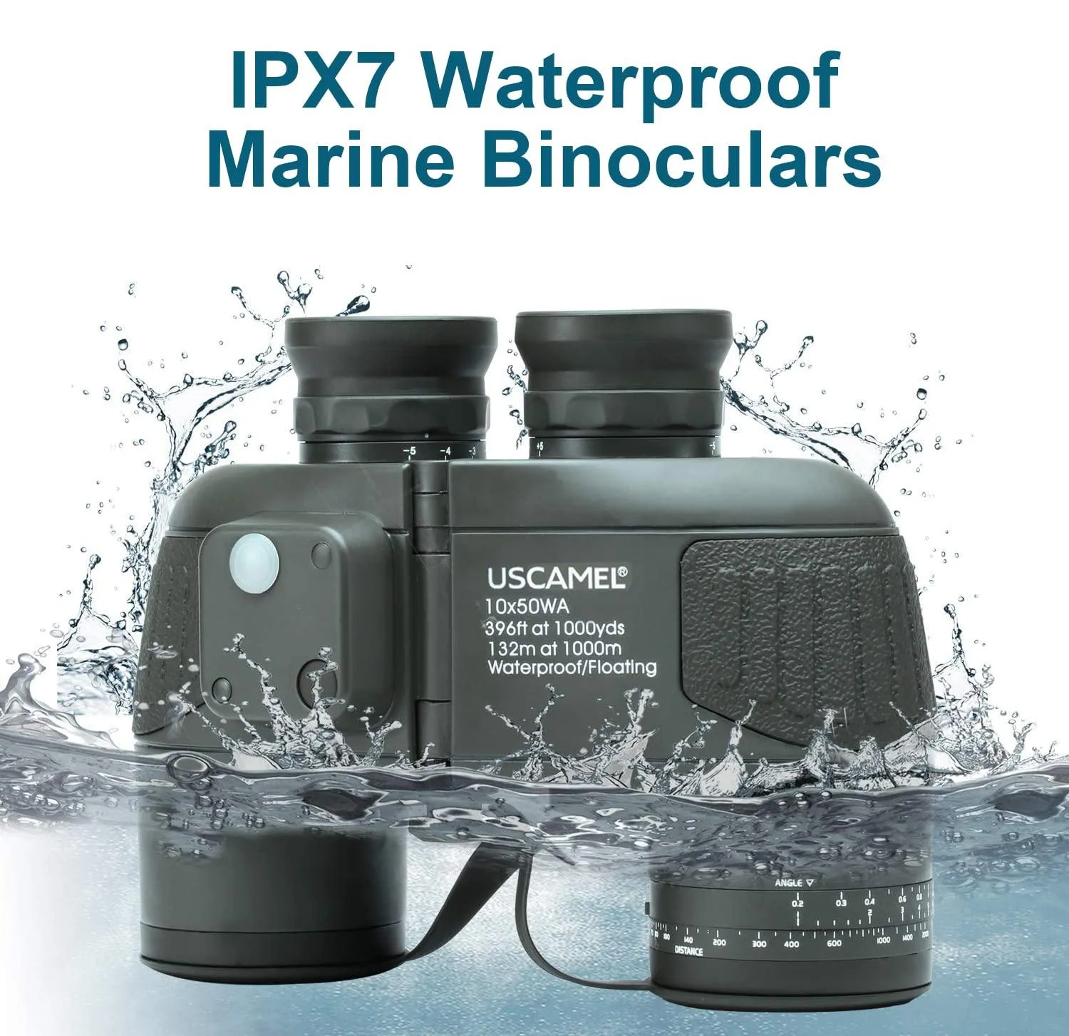 USCAMEL 10X50 Marine Binoculars with Rangefinder Compass.