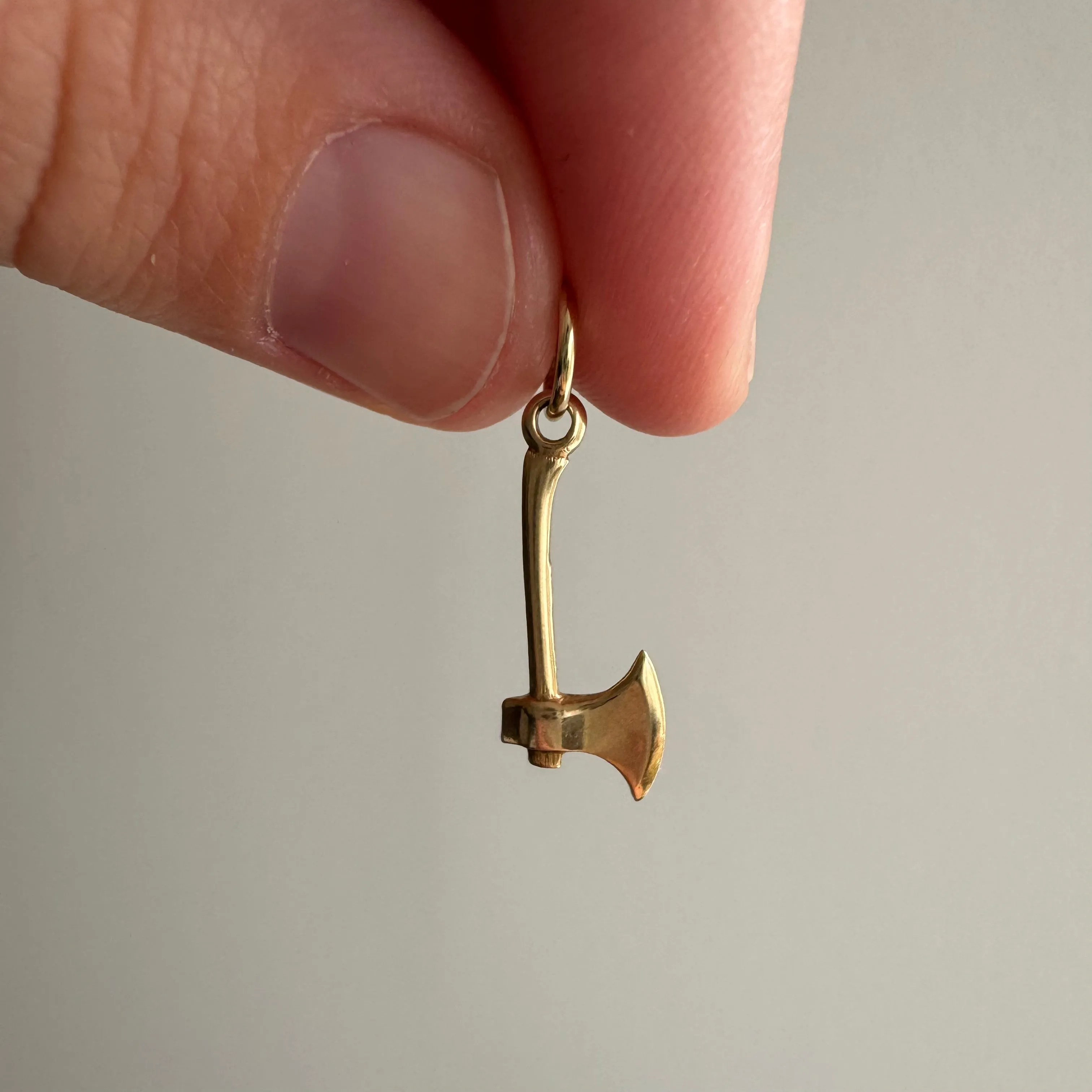 V I N T A G E // tiniest axe / 10k yellow gold small axe / a pendant or charm